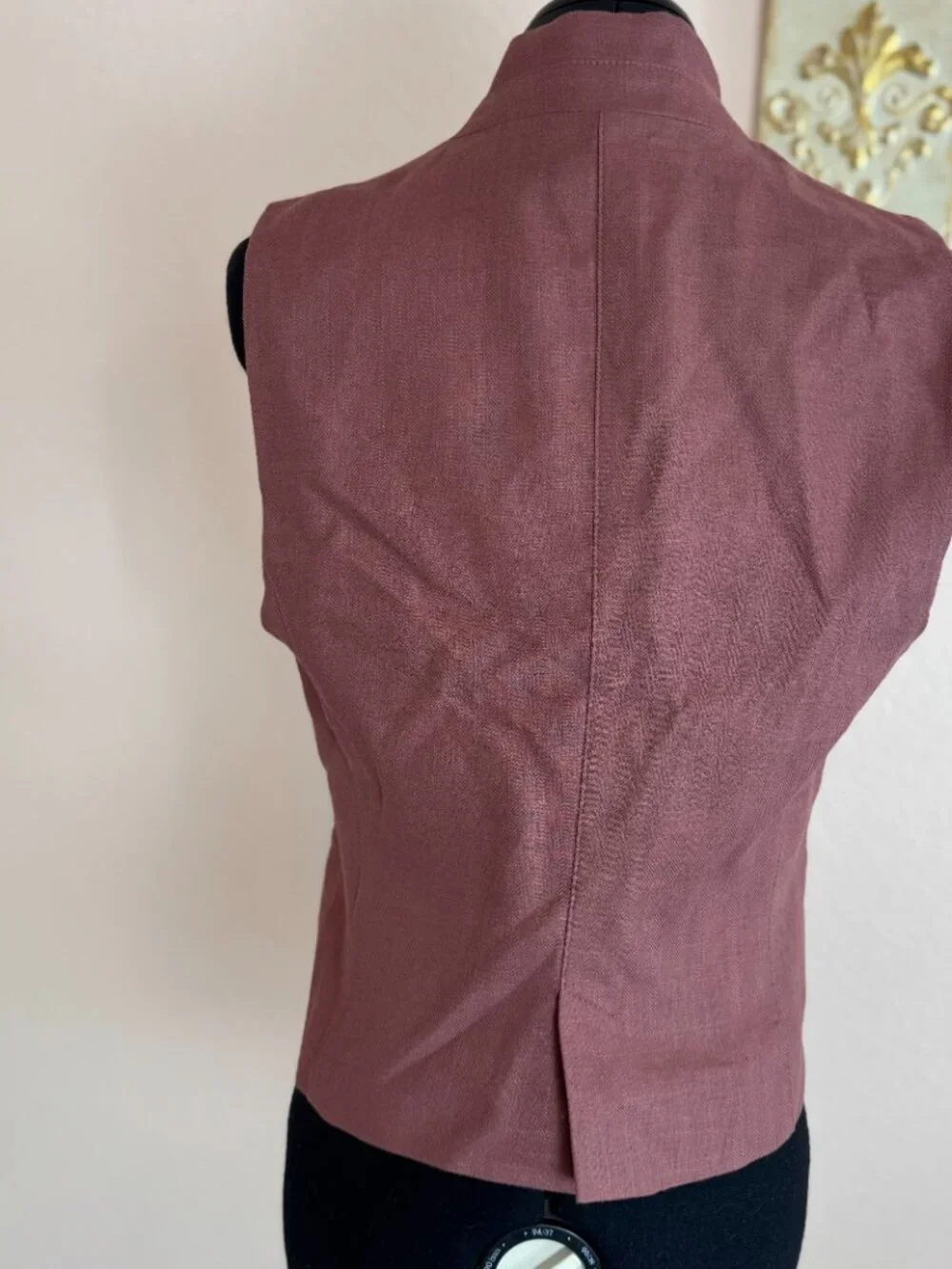 Minimalist Chic Spring Staple Marsala Linen Blend Vest Medium Zara NWT - Picture 5 of 11